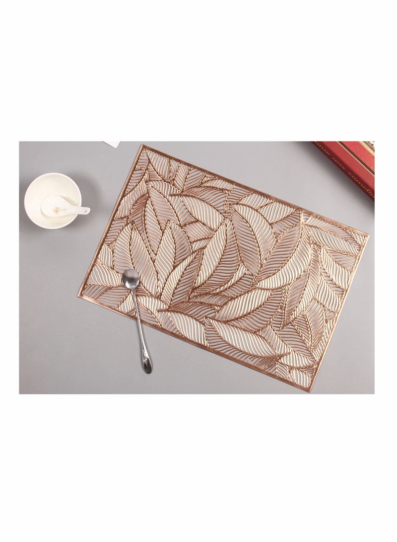 SYOSI ألواح تقديم مستطيلة ذهبية وردية للطاولة، مجموعة مكونة من 6 أطباق معدنية مجوفة لتزيين الطاولة، أطباق رائعة، تستخدم في حفلات الزفاف، والولائم، والعطلات، وزينة المطبخ (ورقة ذهبية وردية) - Image 1