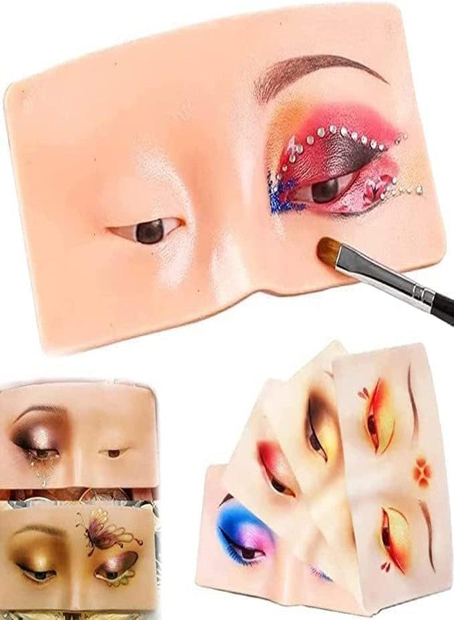 LELE Makeup Practice Board Silicone Makeup Practice Face Eyes, Eyelash Eyebrow Practice Pad Reusable Realistic Bionic Skin Mannequin Aid (Natural Tone) - Image 1