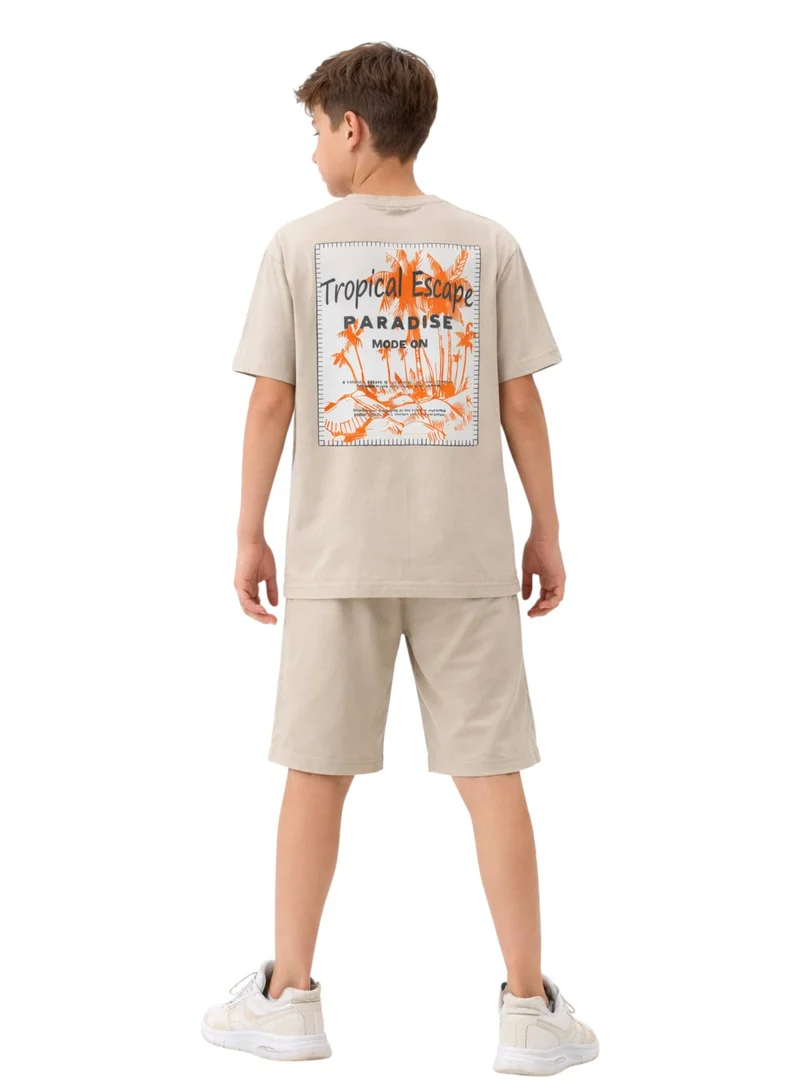 فكتور اند جين Boys 2 Pc "Tropical Escape" T-Shirt & Shorts Set (Relaxed Fit)