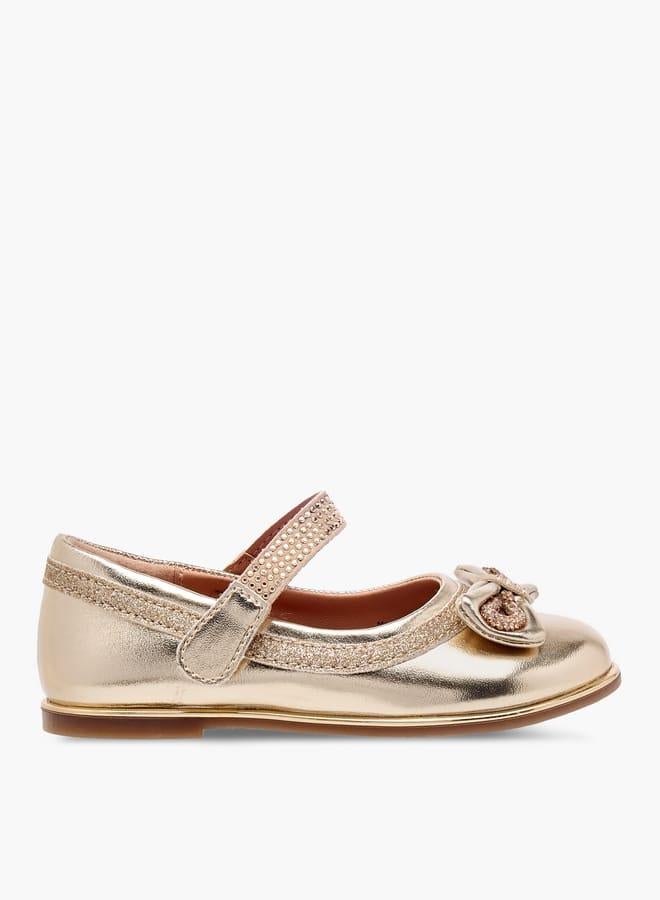 Barefeet Girls Bow Embellished Mary Jane Shoes with Hook and Loop Closure - Image 2