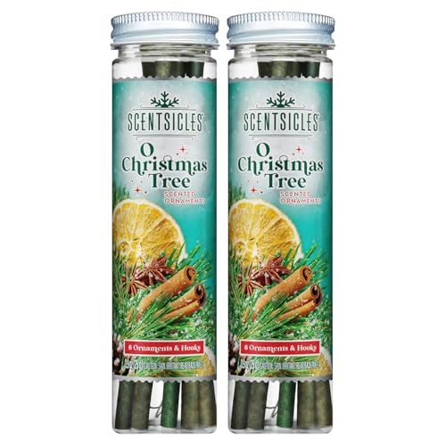 ScentSicles أوراق عطرية شجرة عيد الميلاد - 2 زجاجات (12 عصا إجمالاً) - Image 1