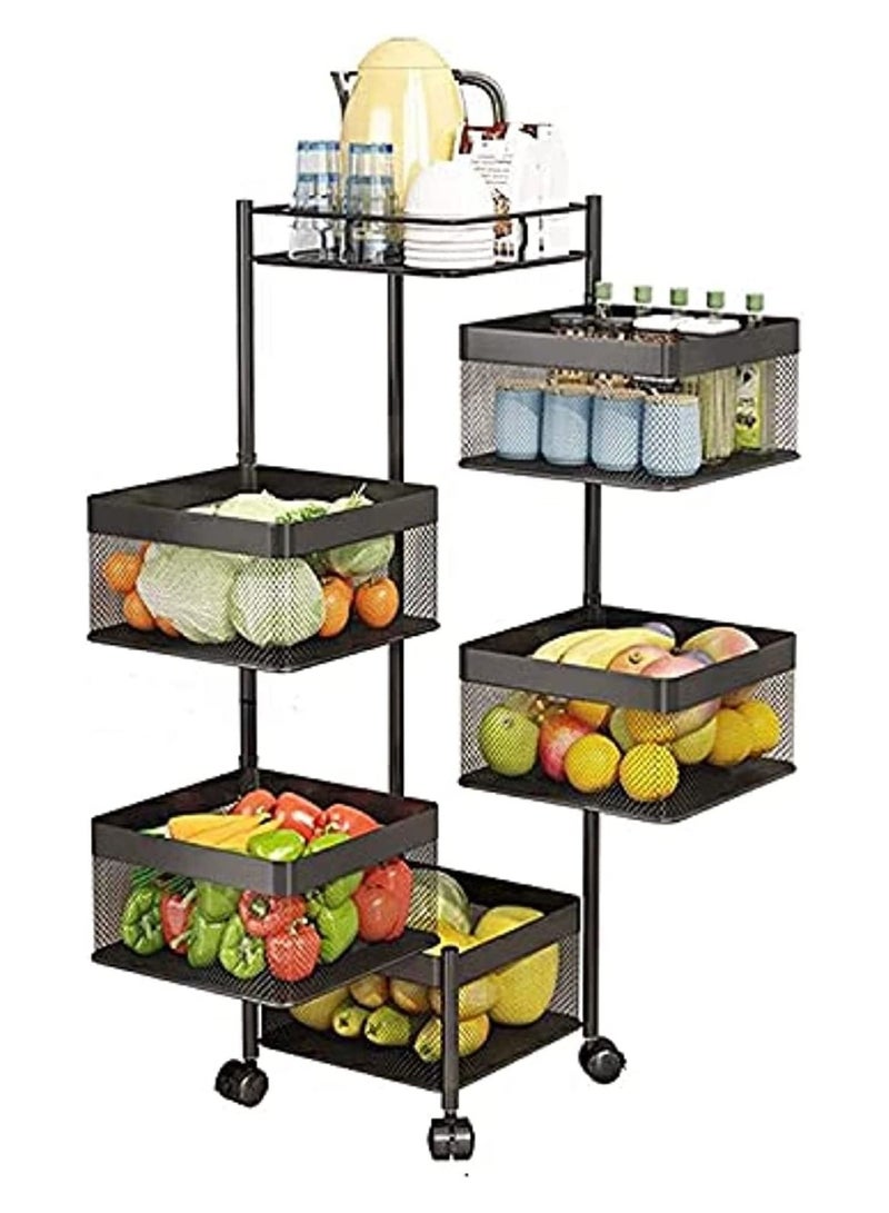 هويتك عربة تخزين متعددة الوظائف مكونة من 5 طبقات للمطبخ المنزلي والحمام - Image 1