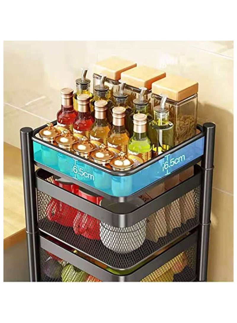 هويتك عربة تخزين متعددة الوظائف مكونة من 5 طبقات للمطبخ المنزلي والحمام - Image 3