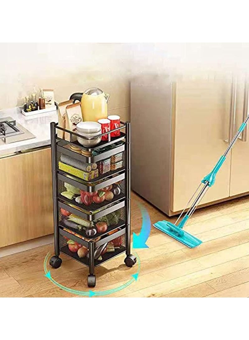 هويتك عربة تخزين متعددة الوظائف مكونة من 5 طبقات للمطبخ المنزلي والحمام - Image 4