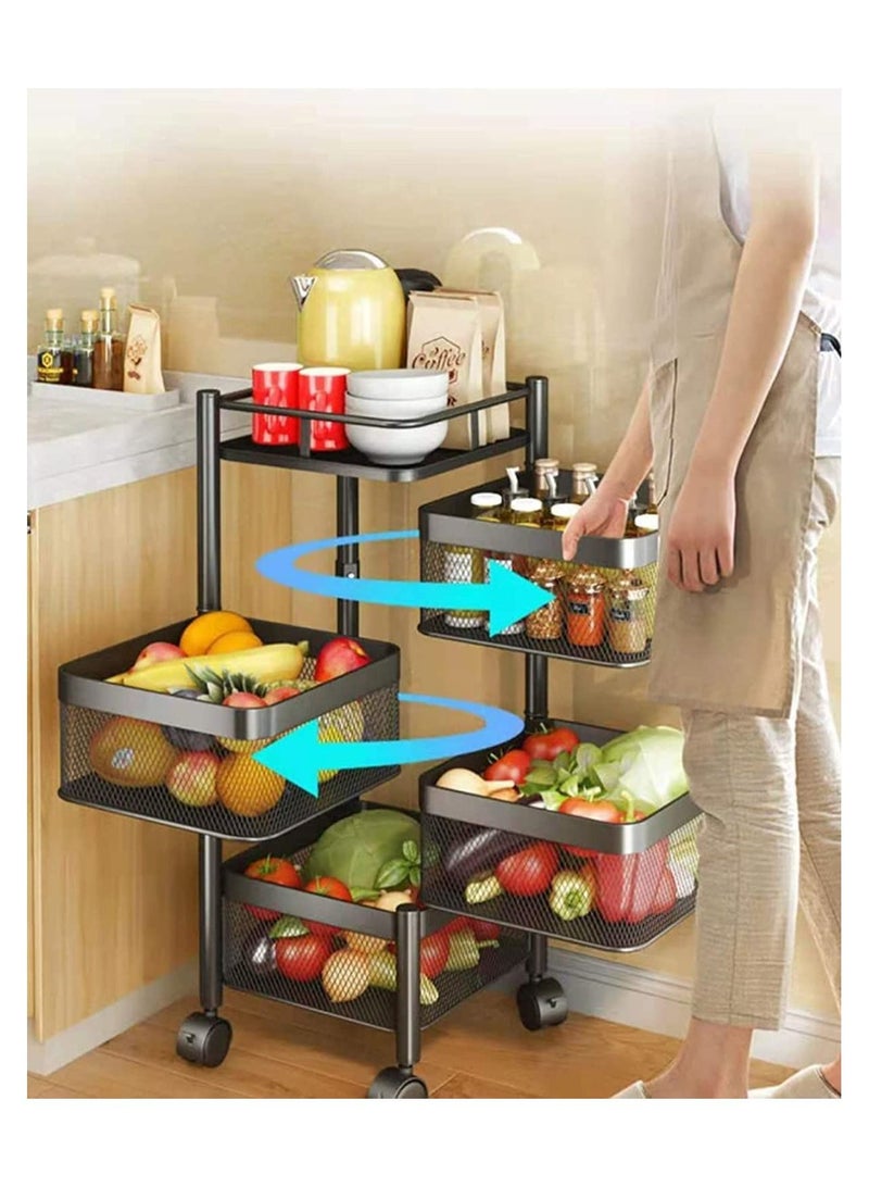 هويتك عربة تخزين متعددة الوظائف مكونة من 5 طبقات للمطبخ المنزلي والحمام - Image 2