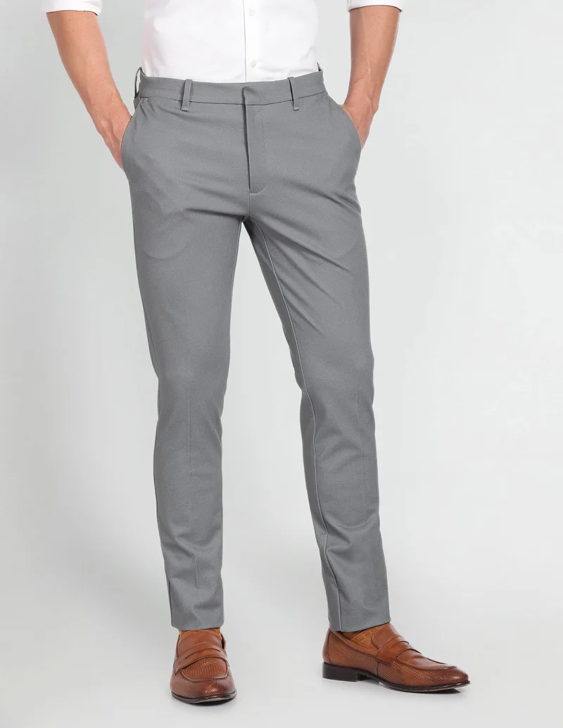 Mid Rise Dobby Trousers