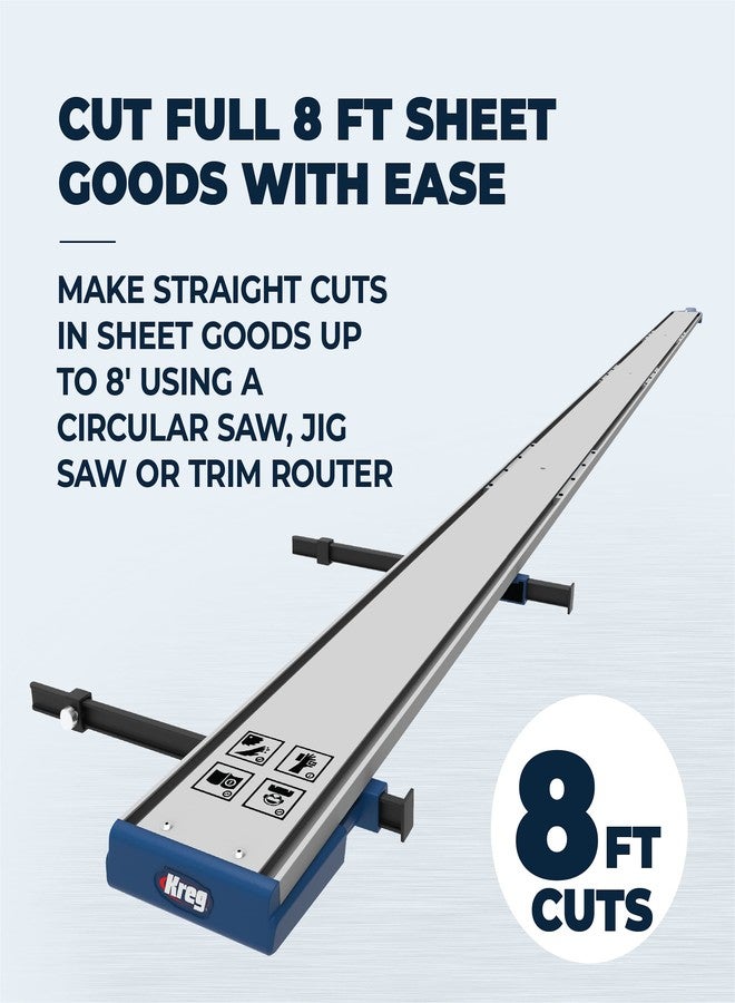 Kreg KMA4700-E Straight Edge Guide XL - 8 Ft - For Circular Saw - For Cross Cut & Rip Cut - Aluminum Guide Rails - Carpentry Tools & Accessories - Image 2
