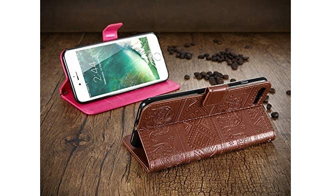 ClickCase حافظة بطاقة مغناطيسية من ClickCase بتصميم الفيل من الجلد الصناعي مع قاعدة قابلة للطي لهاتف Realme Narzo 60 5G (بني) - Image 4