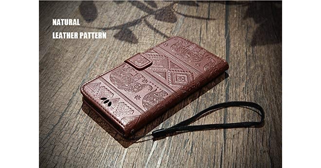 ClickCase حافظة بطاقة مغناطيسية من ClickCase بتصميم الفيل من الجلد الصناعي مع قاعدة قابلة للطي لهاتف Realme Narzo 60 5G (بني) - Image 5