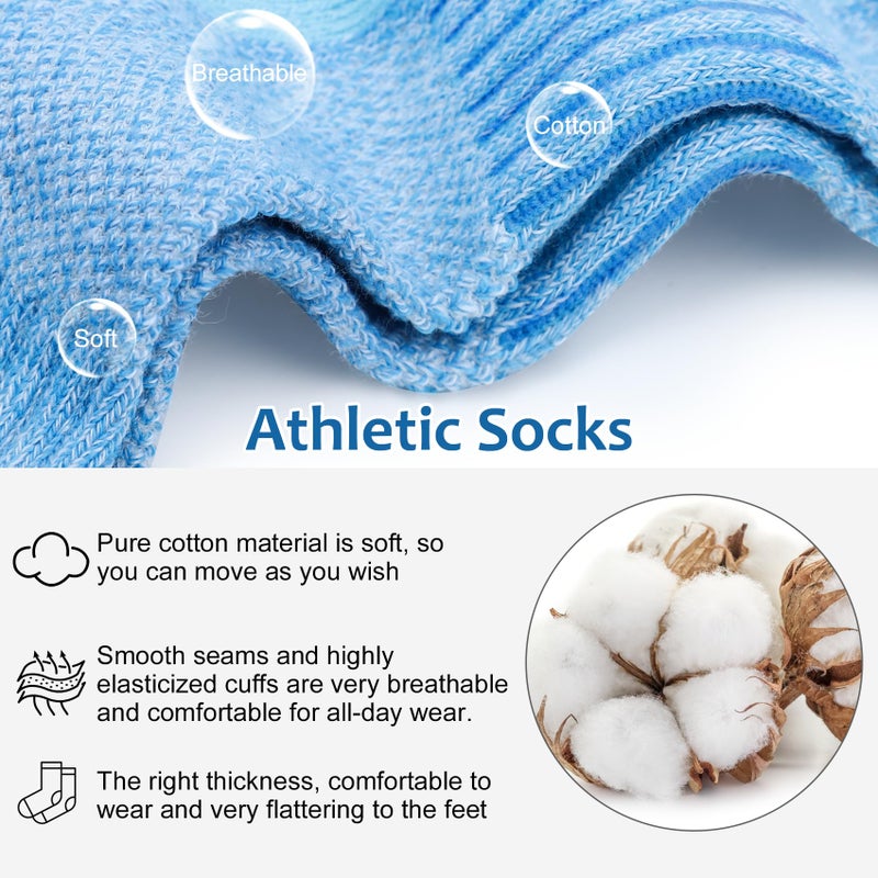 YSense 8 Pairs Crew Socks for Women Men, Breathable Cotton Athletic Compression Running Ankle Quarter Cushioned Moisture Wicking Gym Socks for Hiking Sports Work - Image 3