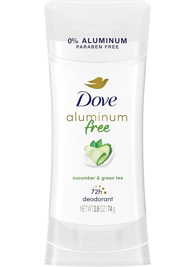 دوف مزيل عرق دوف خالٍ من الألومنيوم بنسبة 0%، للعناية بالإبطين غير المهيجة، بنكهة الخيار والشاي الأخضر، 2.6 أونصة