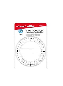 MOTARRO Plastic Full Protractor 360 Degree for Students Transparent (MI048-4)  - Image 1