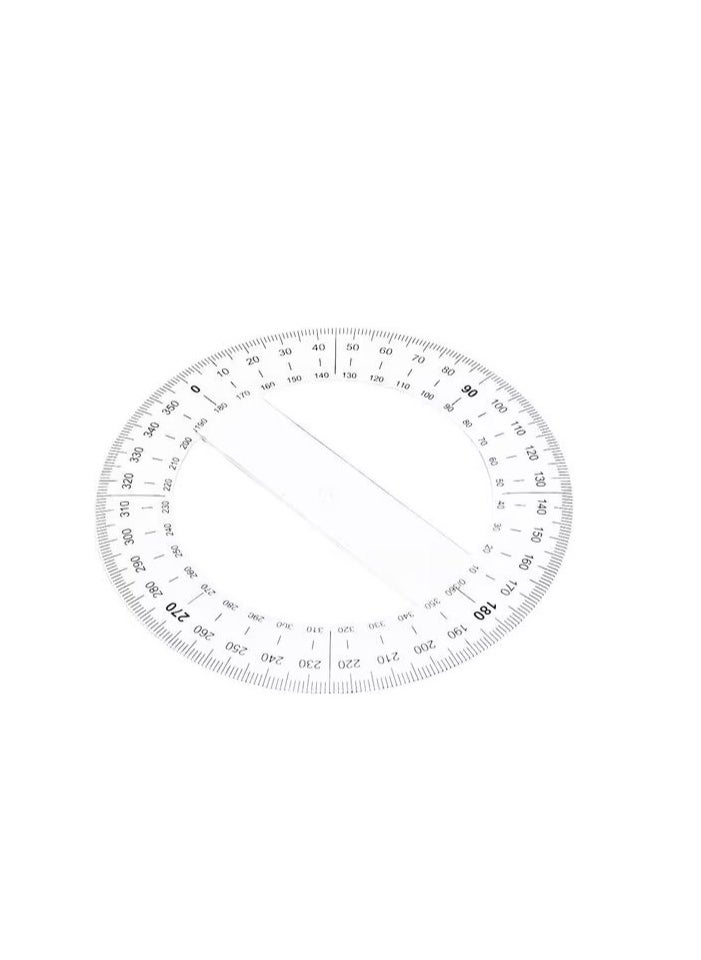 MOTARRO - Plastic Full Protractor 360 Degree for Students Transparent (MI048-4) - Image 1