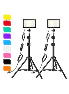 XiuWoo 2 Pack Photography Video Lighting Kit LED Studio Streaming Lights 70 Beads Color Filter for Camera Photo Desktop Computer Conference Game Stream Portrait Shooting  - Image 1