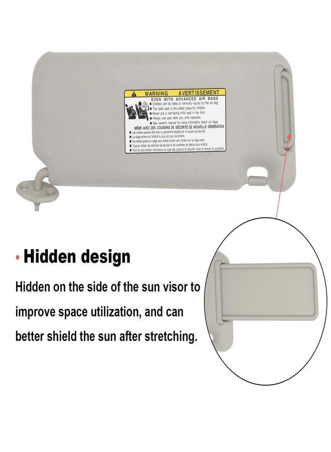 NHILES Driver Left Side Sun Visor Replacement Fits for Toyota Scion TC 2005-2010 Sunshade Without Light 7432021150B0 Color Gray - Image 5