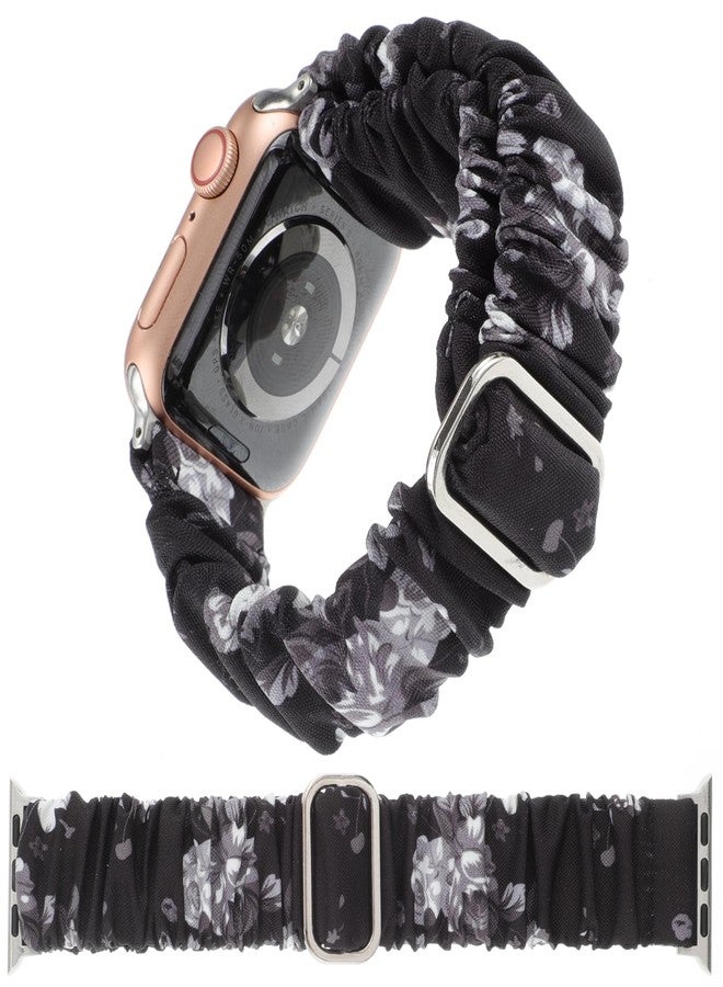 YONWORTH Adjustable Scrunchies Bands Compatible with Apple Watch Band 49mm 45mm 44mm 42mm 40mm 41mm 38mm,Stretchy Cloth Elastic Solo Loop Scrunchy Wristband Cute Strap for iWatch SE Series 9 8 7 6 5 4 3 Ultra - Image 1