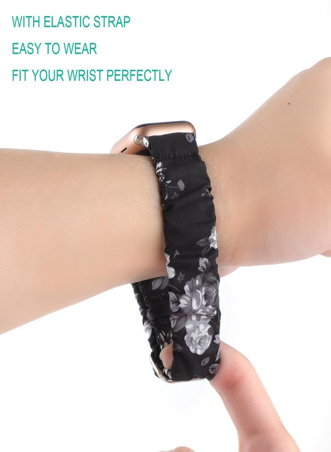 YONWORTH Adjustable Scrunchies Bands Compatible with Apple Watch Band 49mm 45mm 44mm 42mm 40mm 41mm 38mm,Stretchy Cloth Elastic Solo Loop Scrunchy Wristband Cute Strap for iWatch SE Series 9 8 7 6 5 4 3 Ultra - Image 5