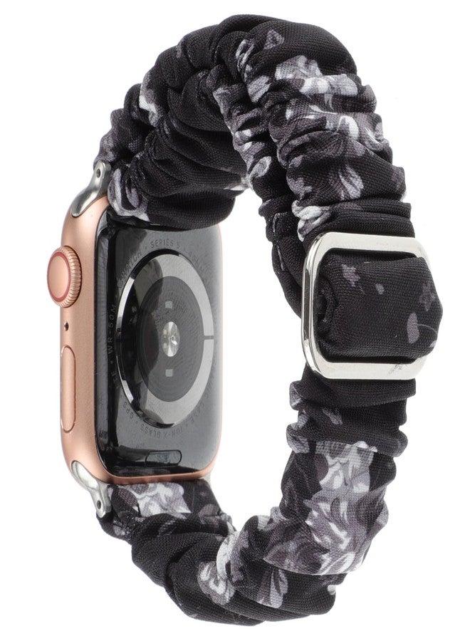 YONWORTH Adjustable Scrunchies Bands Compatible with Apple Watch Band 49mm 45mm 44mm 42mm 40mm 41mm 38mm,Stretchy Cloth Elastic Solo Loop Scrunchy Wristband Cute Strap for iWatch SE Series 9 8 7 6 5 4 3 Ultra - Image 2