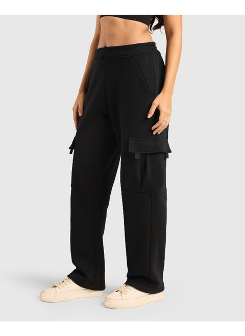 Women's Cloud Ease Fleece Cargo Pants with Super Soft And Stretchable Fabric, 6 Deep Pockets, Hidden- Inner Drawstrings, Anti-Pill, Shape Retention, Long-Lasting Colour, Super Soft And Breathable Fabric, Along with Temperature Regulation Tech