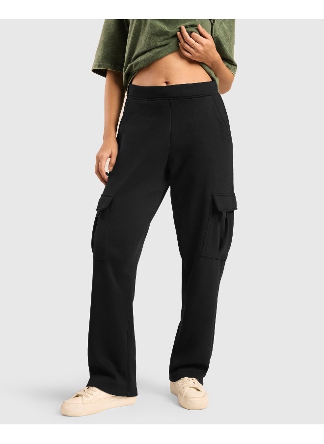 Musclemind Women's Cloud Ease Fleece Cargo Pants with Super Soft And Stretchable Fabric, 6 Deep Pockets, Hidden- Inner Drawstrings, Anti-Pill, Shape Retention, Long-Lasting Colour, Super Soft And Breathable Fabric, Along with Temperature Regulation Tech  - Image 5