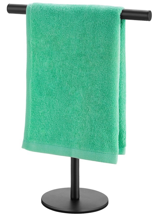 DECLUTTR Hand Towel Holder for Bathroom, T-Shape Free Standing Towel Bar Rack Stand, Matte Black Hand Towel Rack for Bathroom Kitchen Vanity Countertop - Image 1