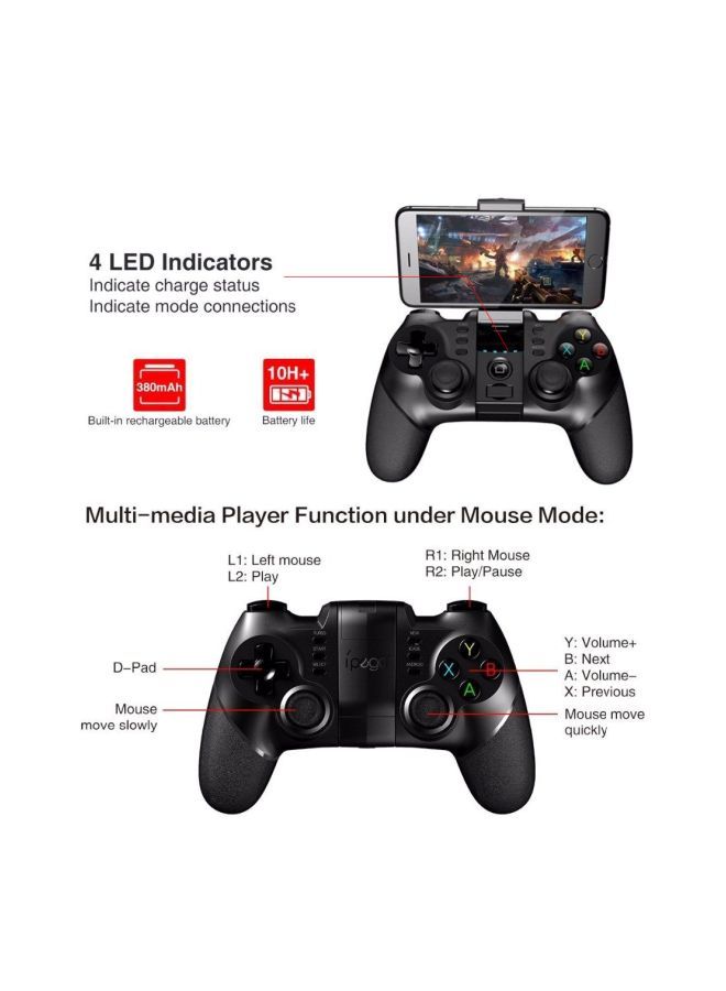 NIBEMINENT Bluetooth Gamepad With Phone Holder For Mobile Phones/Tablets - Image 2