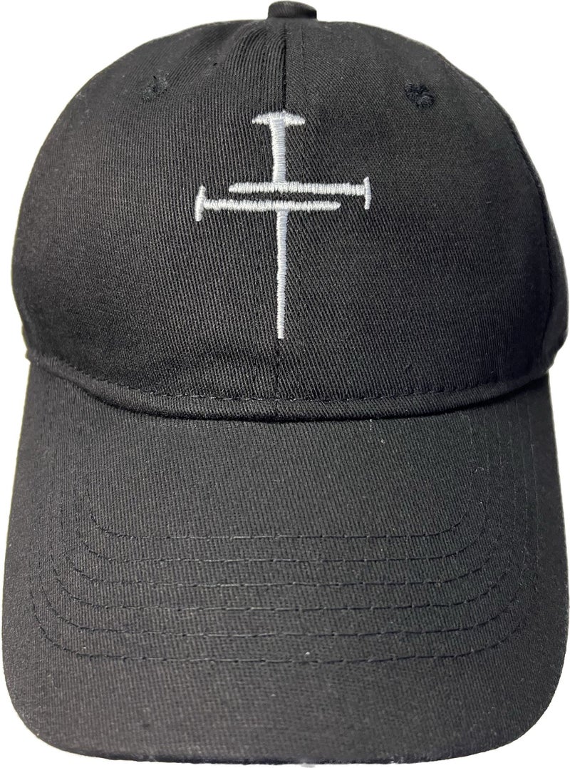 Quanhaigou Low Profile Cotton Baseball Cap Dad Hat Adjustable Fashion Hats for Men Women Polo Trucker Unisex Style Headwear (Black White Cross) - Image 4