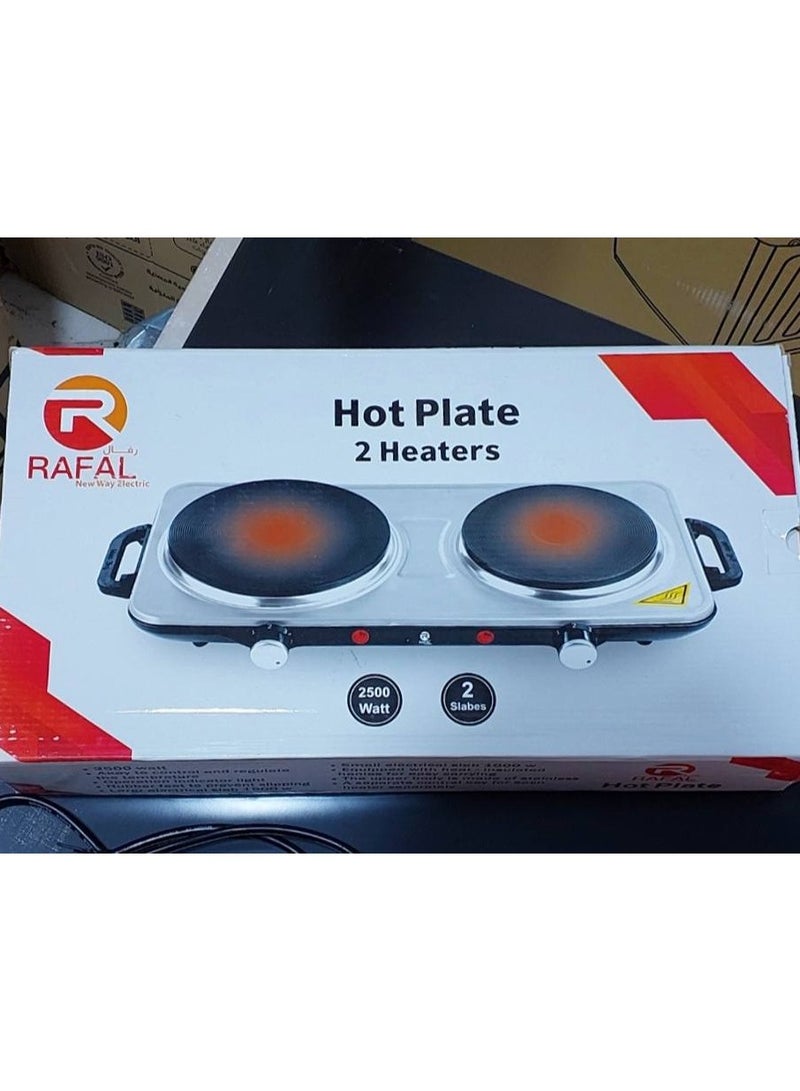 رافال جهاز تسخين كهربائي مزدوج من رفال –  بقدرة 2500 وات مع موقدين للتحكم المنفصل في الحرارة، تصميم عصري مدمج مناسب للمطابخ الصغيرة، الرحلات، والمكاتب، يوفر لك سرعة وكفاءة في الطهي والتسخين بسهولة جسم من الاستنالس العازل للحرارة  وأمان. - Image 2