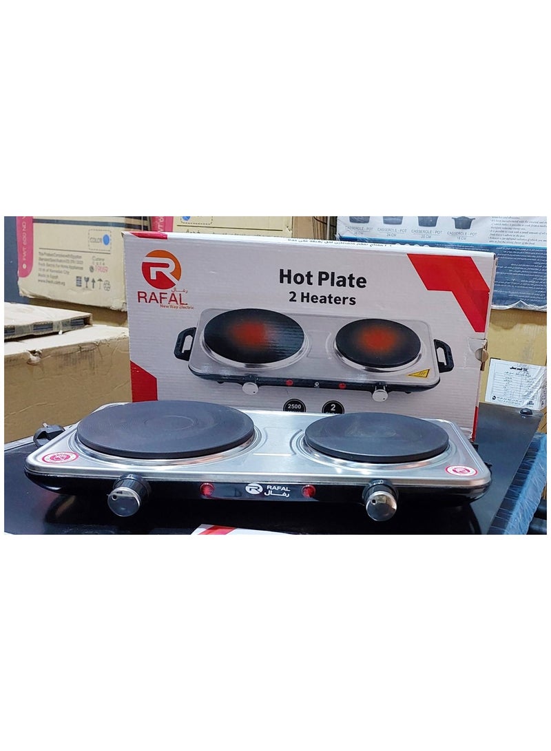 رافال جهاز تسخين كهربائي مزدوج من رفال –  بقدرة 2500 وات مع موقدين للتحكم المنفصل في الحرارة، تصميم عصري مدمج مناسب للمطابخ الصغيرة، الرحلات، والمكاتب، يوفر لك سرعة وكفاءة في الطهي والتسخين بسهولة جسم من الاستنالس العازل للحرارة  وأمان. - Image 3