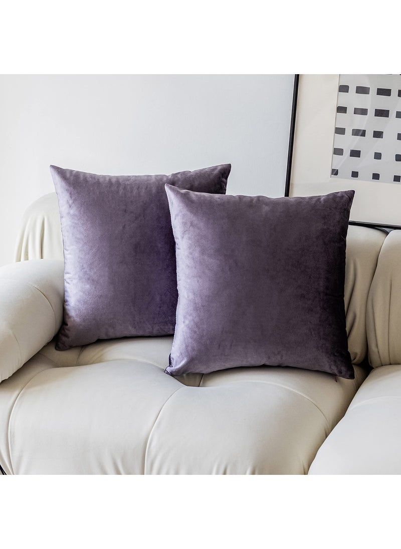 Demetex Demetex Purple 26x26 Pillow Covers Decorative Velvet Euro Sham Pillow Covers Soft Square Plush Throw Pillows for Couch Sofa Bed Baby Room Set of 2 26 x 26 inch Lavender 