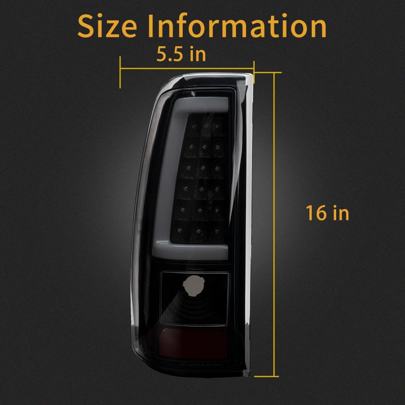 MiKaFex Tail Light Assembly Compatible With 2003-2006 Chevy Silverado 1500 2500 3500 Driver and Passenger Side Smoke Black LED Rear Brake Lamps With Bulb Inside And Wiring Harness - Image 3