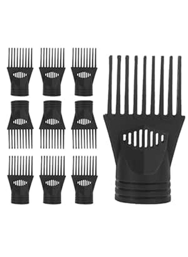 10pcs Reusable Hair Dryer Concentrator Nozzle Wide Comb Attachment Salon Home Styling Tool - Image 1