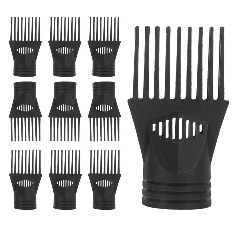10pcs Reusable Hair Dryer Concentrator Nozzle Wide Comb Attachment Salon Home Styling Tool - Image 2