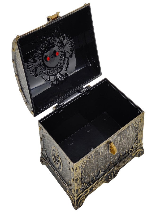 Flyekist Kids Pirate Treasure Chest Storage Box,Red Rhinestone Inlaid Top Decorative Pirate Chest with Lock and Key for Kids Birthday,Halloween, Christmas Pirate Party Favors - Image 5