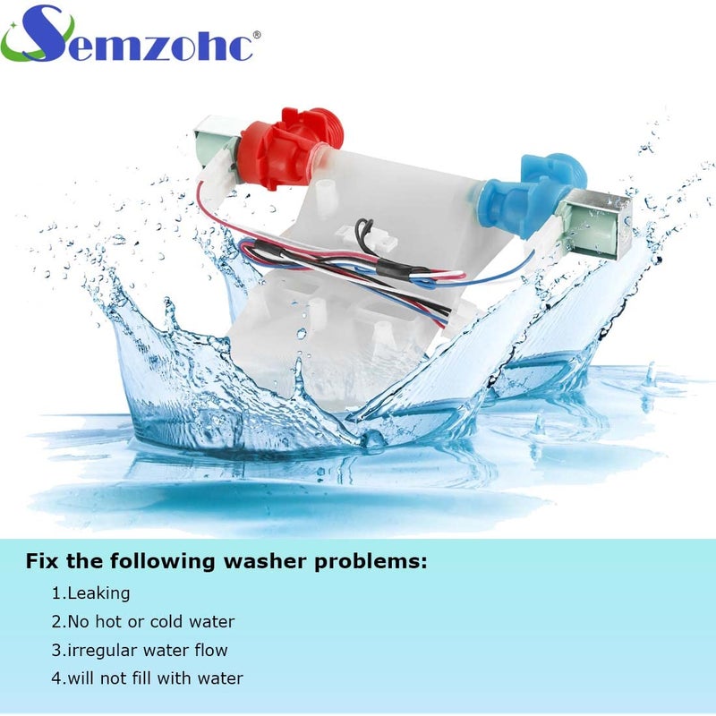 Semzohc W11210459 Wtw5000Dw1 Wtw4816Fw2 Washer Washing Water Inlet Valve Compatible With Amana Cro-Sley Replaces Ap6329217 W10701459 W10838319 W10869799 W11025984 W11038711 - Image 3