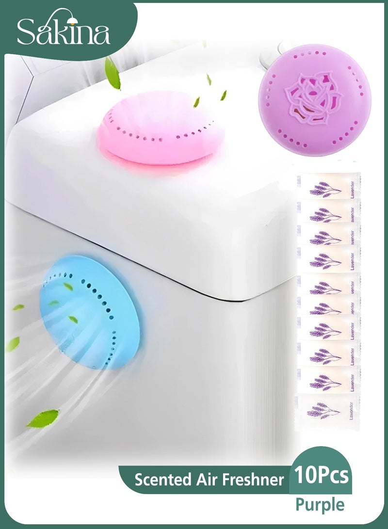 Sakina 10pcs Lavender Scented Air Freshener Tablets - Long-Lasting Odor Eliminator for Home, Car, Bathroom, Closet & Wardrobe - Compressed Solid Deodorizer with Extra Shell - Image 1