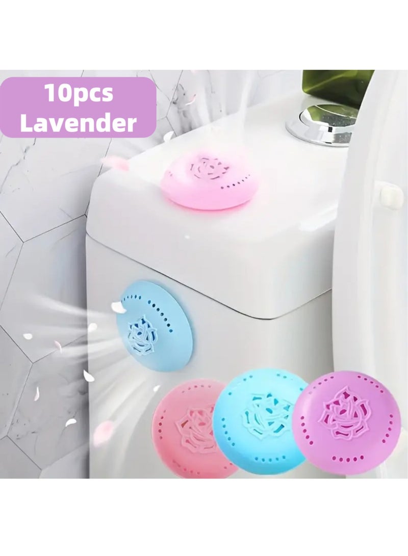 10pcs Lavender Scented Air Freshener Tablets - Long-Lasting Odor Eliminator for Home, Car, Bathroom, Closet & Wardrobe - Compressed Solid Deodorizer with Extra Shell  - Image 1