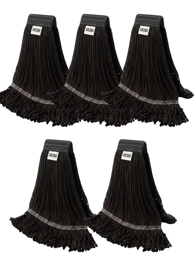 KLHB-YF Heavy Duty Wet Industrial Cleaning Mop Head - 21 oz Black mop Head Replacement Cotton Washable Industrial mop Heads Heavy Duty for Commercial & Home Cleaning（Balck） - Image 1