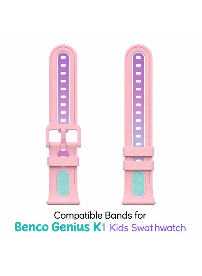 benco Compatible Bands for Benco Genius K1 Kids Smartwatch – Soft Silicone Replacement Strap for Kids - Image 1
