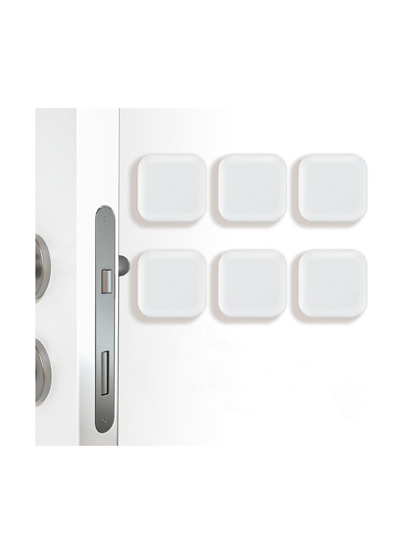 6 PCS Door Stopper Wall Protector - Clear Square Wall Protectors for Door Knobs Self Adhesive Rubber Door Handle Bumper for Walls, Shock Absorbent Wall Protector from Door Knob  - Image 1
