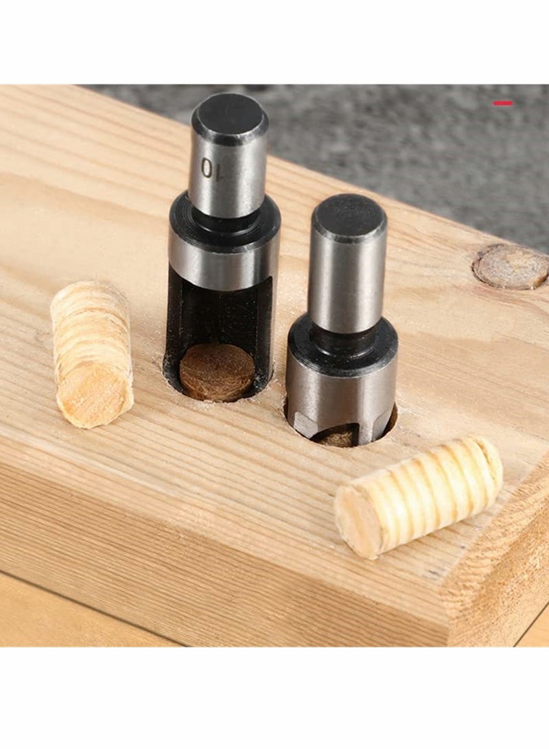 Wood Plug Cutters, 8 Pcs Wood Plug Cutter Drill Bit Set, 5/8" 1/2" 3/8" 1/4" Straight and Tapered Taper Cutting Tool Cork Drill Bit Woodworking Claw Cork Drill Hole Saw Tool for Woodworking