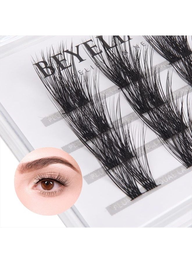 BEYELIAN - DIY Eyelash Extension,Cluster Lashes Individual Lash Clusters Extension Natural Look Reusable Glue Bonded Black Super Thin Band 24 Lash Clusters by BEYELIAN (Style 2 0.07 16mm Black Band) - Image 1