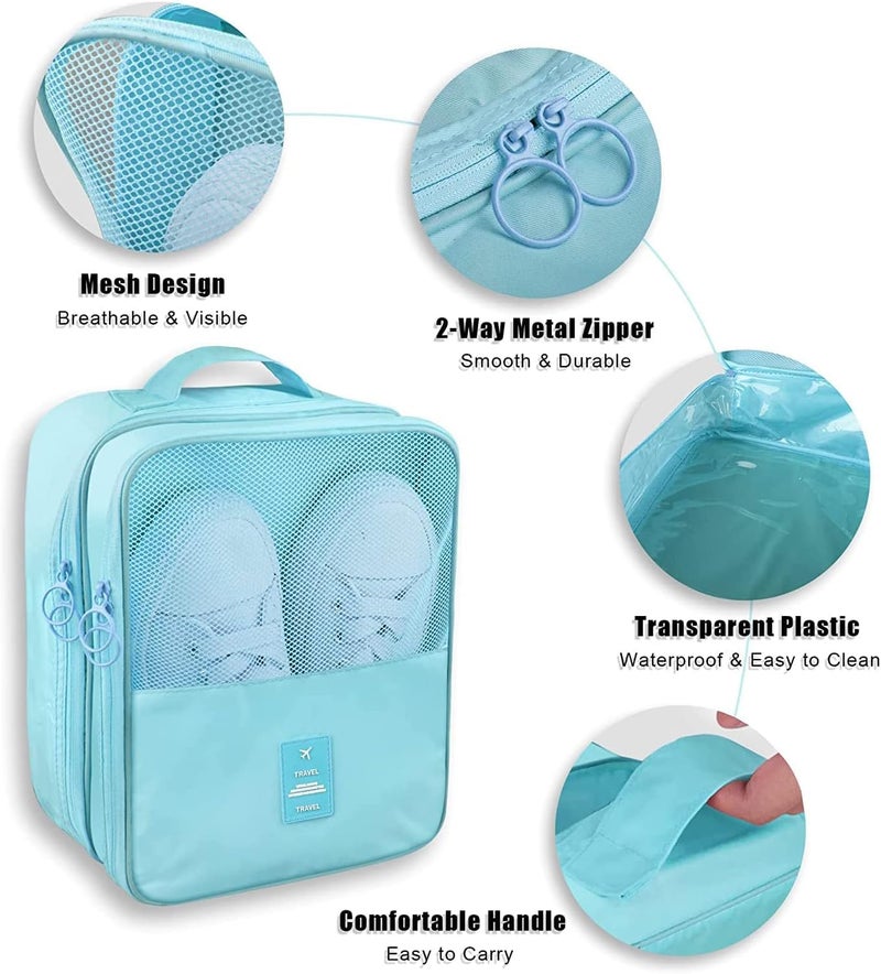 Storescent Compact Shoe Bag/Organizer/Pouch | Protect 3 Pairs of Shoes | Perfect for Travel and Daily Storage (Sky Blue) - Image 5