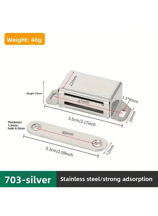 Medium Glossy Heavy Duty Stainless Steel Cabinet Magnet With Screws - Image 1