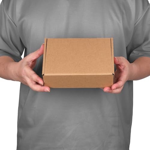 Serwrsw 7x5x2 inch Shipping Boxes Set of 6 Brown, Inner Size 6.6x4.6x1.6 inch Cardboard Box Mailers for Small Business Packaging Mailing or Gift Wrapping Giving - Image 4