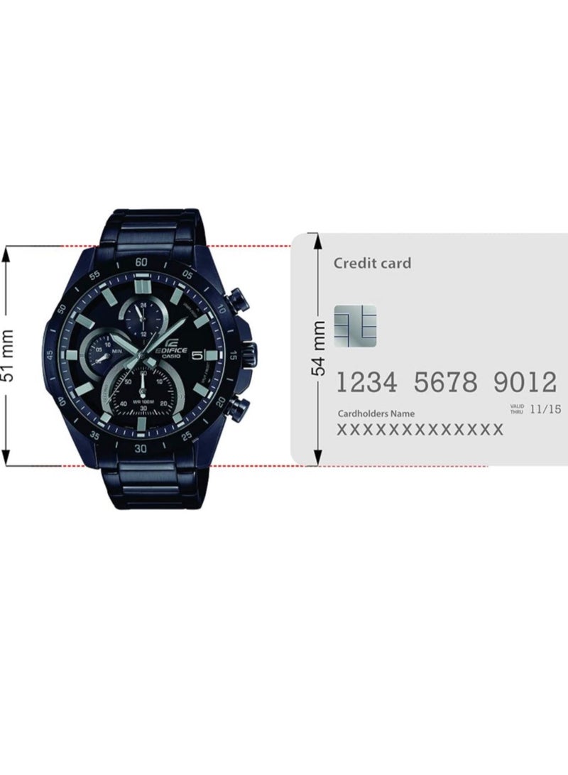 كاسيو ساعة اديفيس للرجال كرونوغراف بسوار ستانلس ستيل أسود - EFR-571MDC-1AVUDF - Image 5