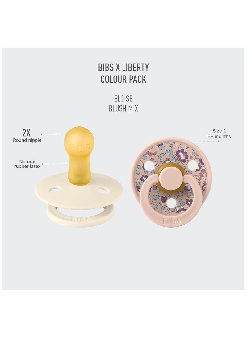 BIBS x Liberty Pacifier Colour 2 PACK Eloise Latex Size 2 Blush Mix  - Image 4