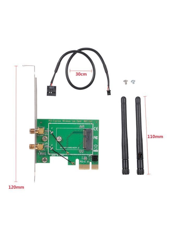 نيبمينينت - بطاقة شبكة M.2 NGFF إلى PCI-E أخضر - Image 1