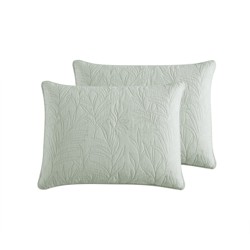 TOMMY Bahama Tommy Bahama - 2 Piece Standard Sham Set  Cotton Bedding with Envelope Closure  Pre-Washed for Added Softness (Costa Sera Green  21x27)  - Image 1