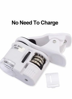 KASTWAVE Phone Microscope, 60X Universal Portable Clip On Microscope with LED UV Lights Jeweler Loupe for Biological Jewelry Coins Currency Stamps Antiques Smart Phones and Tablets  - Image 4